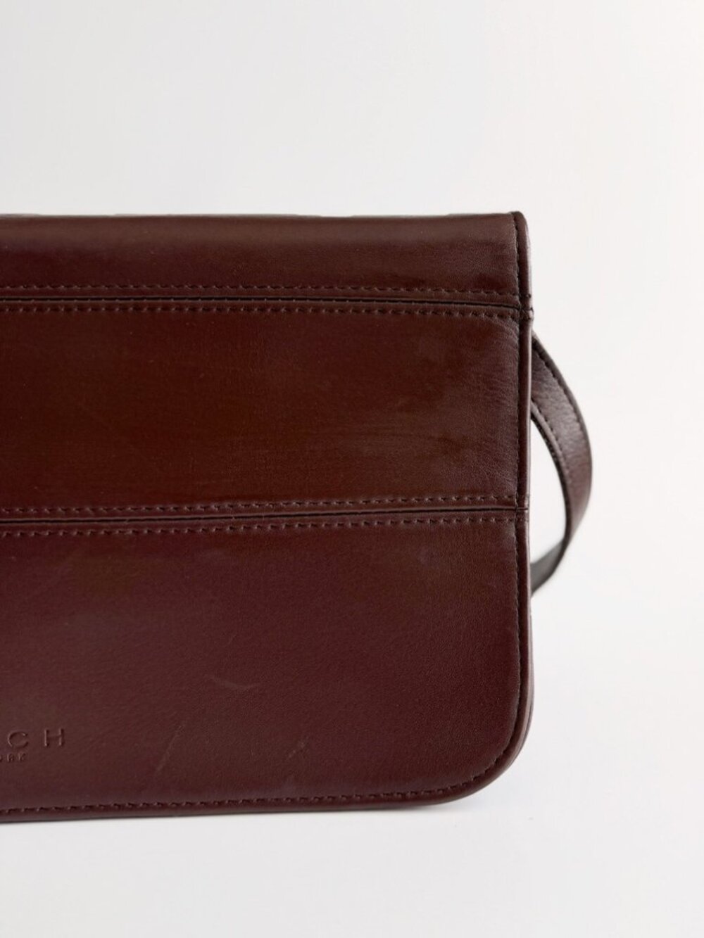 Vintage Coach 9091 Tribeca Convertible Clutch USA Mahogany Shoulder Crossbody 19